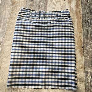 Plaid blue pencil skirt size 10